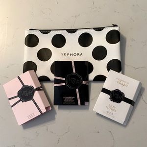 Viktor & Rolf samples and sephora makeup bag!